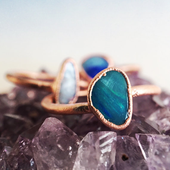 Blue Boulder Opal Ring – Giftsy Handmade